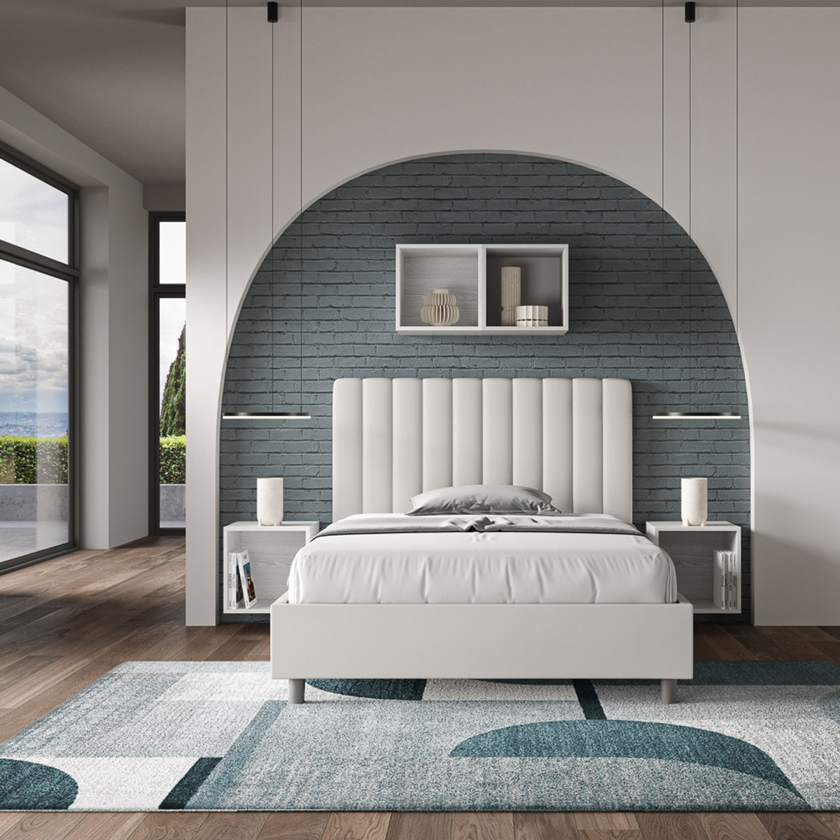 Modern French Bed with Storage Box 140x200 Agueda F — 3