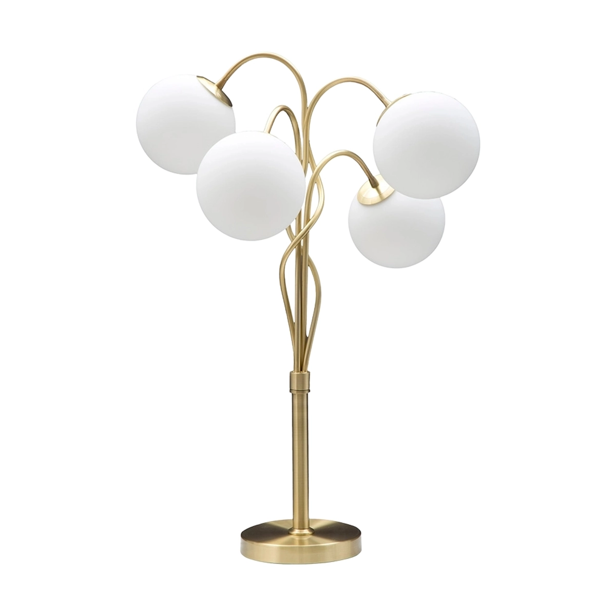 Glamy 4T Gold Metal Table Lamp with Opaque Glass Globes — 1