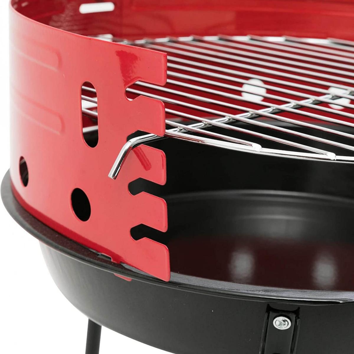 Portable round charcoal barbecue with Ø36cm grill Camping — 5