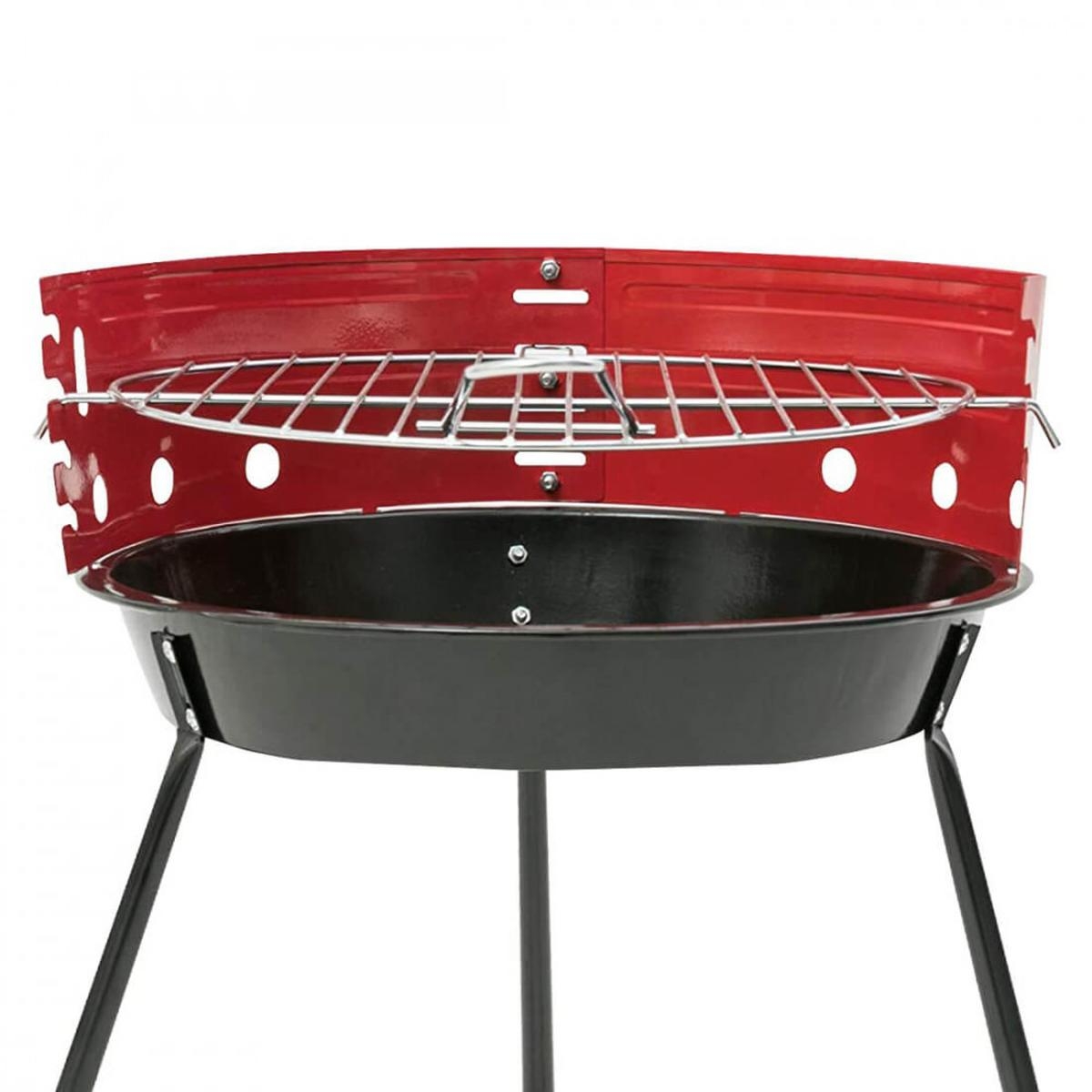 Portable round charcoal barbecue with Ø36cm grill Camping — 4