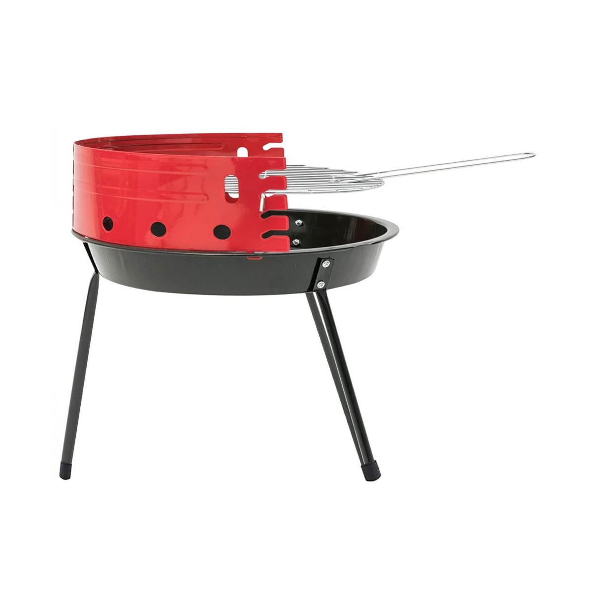 Portable round charcoal barbecue with Ø36cm grill Camping — 2