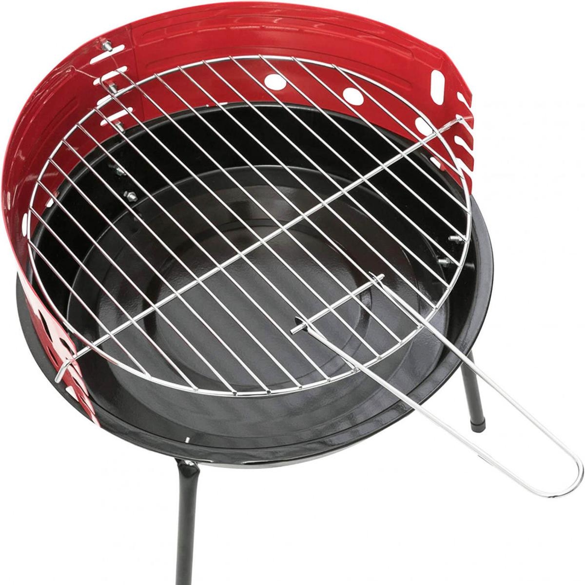 Portable round charcoal barbecue with Ø36cm grill Camping — 3