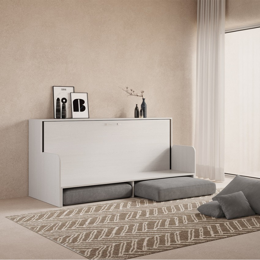 Foldaway Single Bed with Sofa Ash White Kando Sofà MBF Itamoby — 5