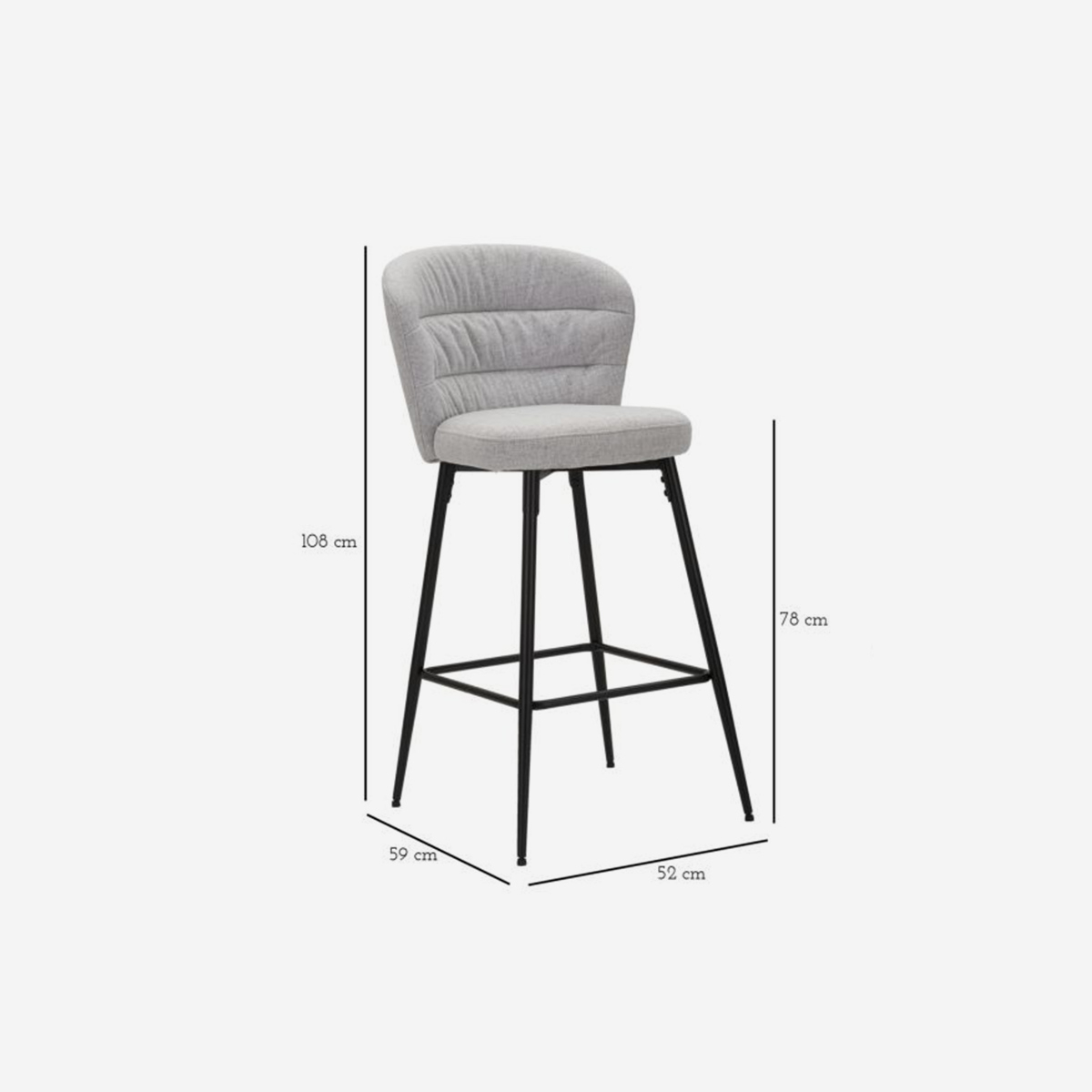 Set of 2 Upholstered Fabric Bar Stools Losanna Mauro Ferretti — 6