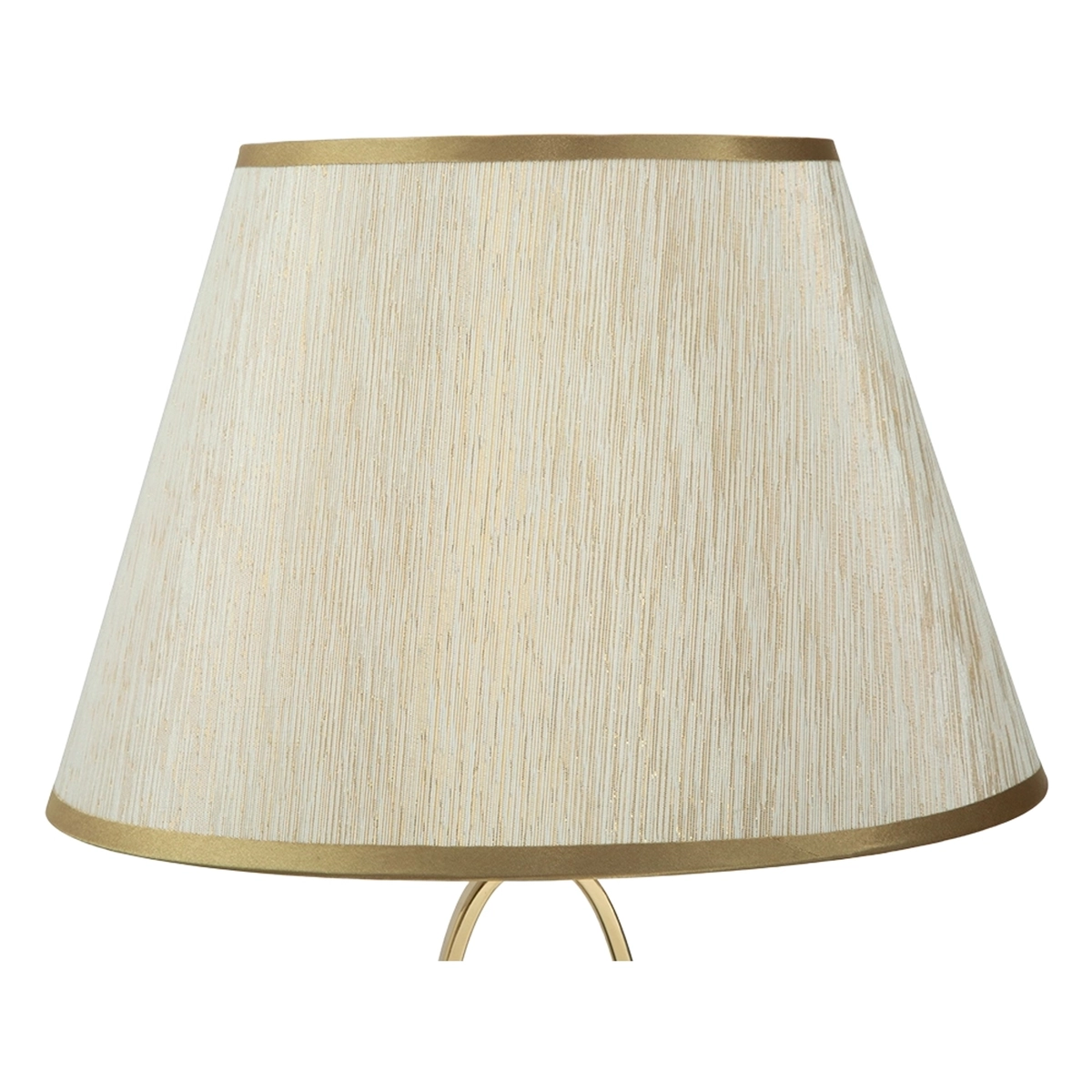 Flush M Table Lamp by Mauro Ferretti Gold Metal and Beige Shade — 6