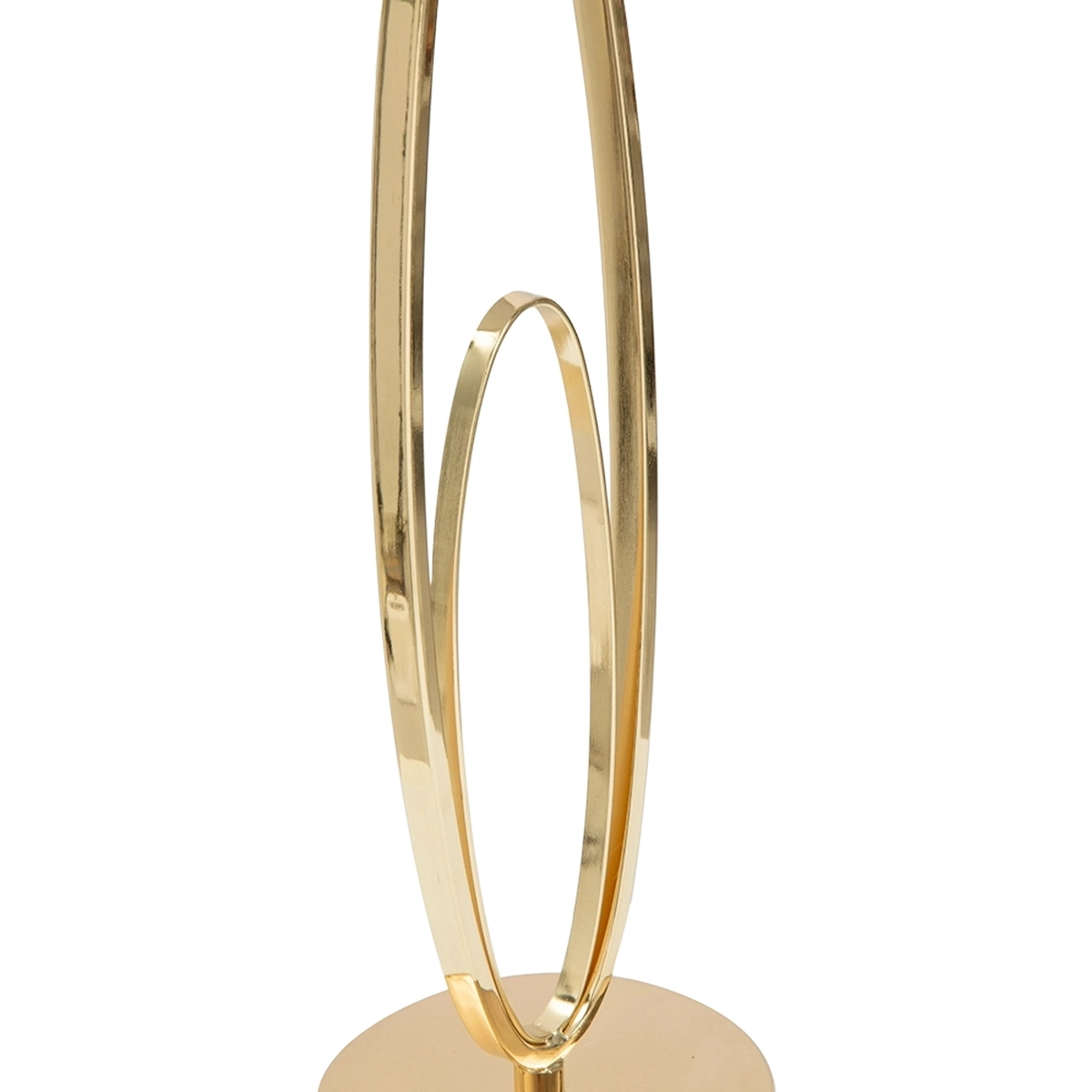Flush M Table Lamp by Mauro Ferretti Gold Metal and Beige Shade — 5