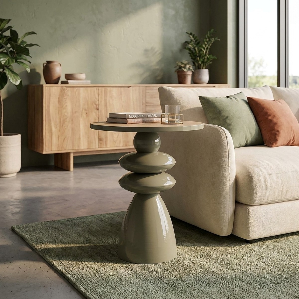 Seoul Emerald Round Coffee Table in Metal and MDF 49cm — 2