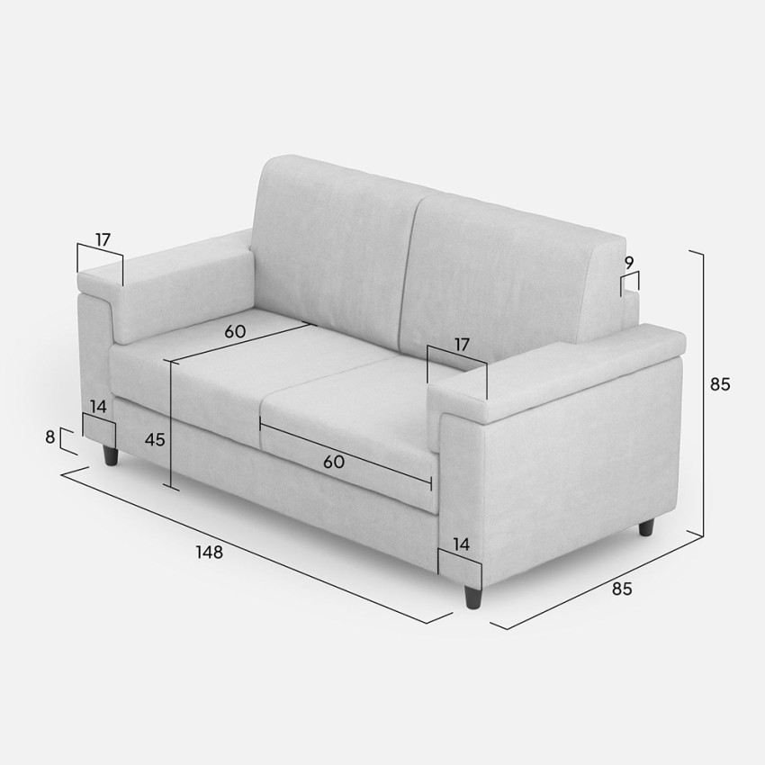 Marrak 120 2-Seater Modern Fabric Sofa Removable Cover — 9