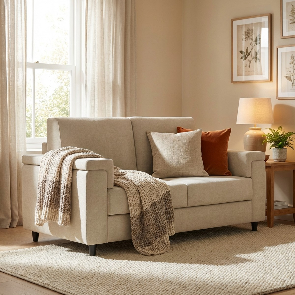 Marrak 120 2-Seater Modern Fabric Sofa Removable Cover — 2
