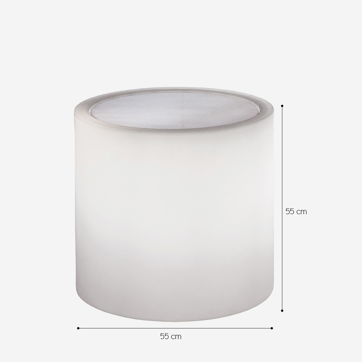 LYXO Blok Outdoor Illuminated Cube Side Table in Polyethylene LED — 3