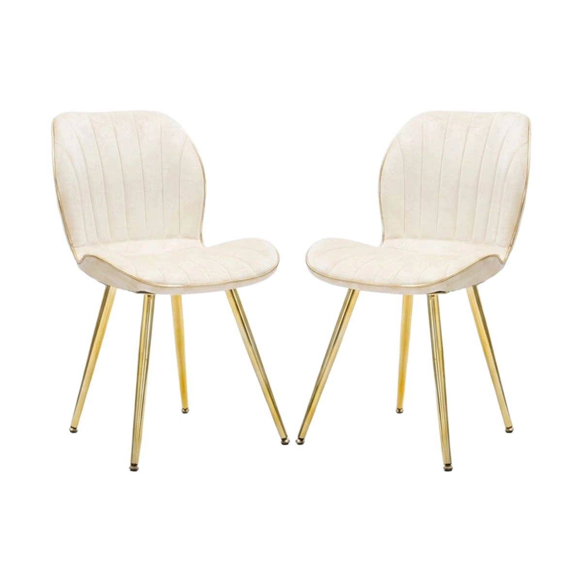 Set of 2 Paris Space upholstered velvet dining chairs — 1