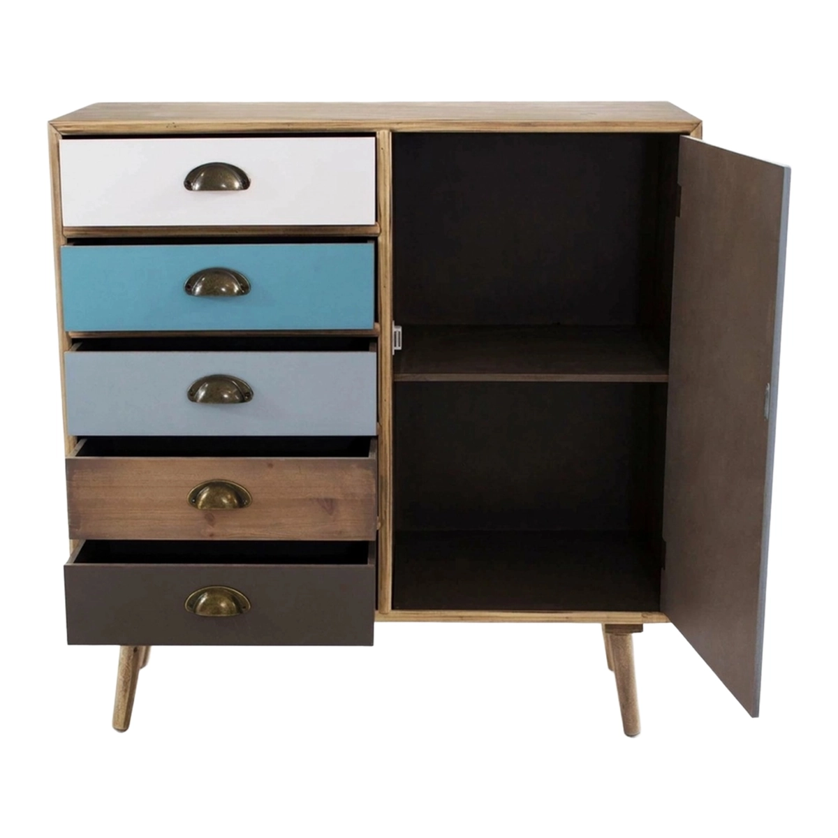 Levis Multi-Purpose Wooden Storage Cabinet with Door & Drawers — 7